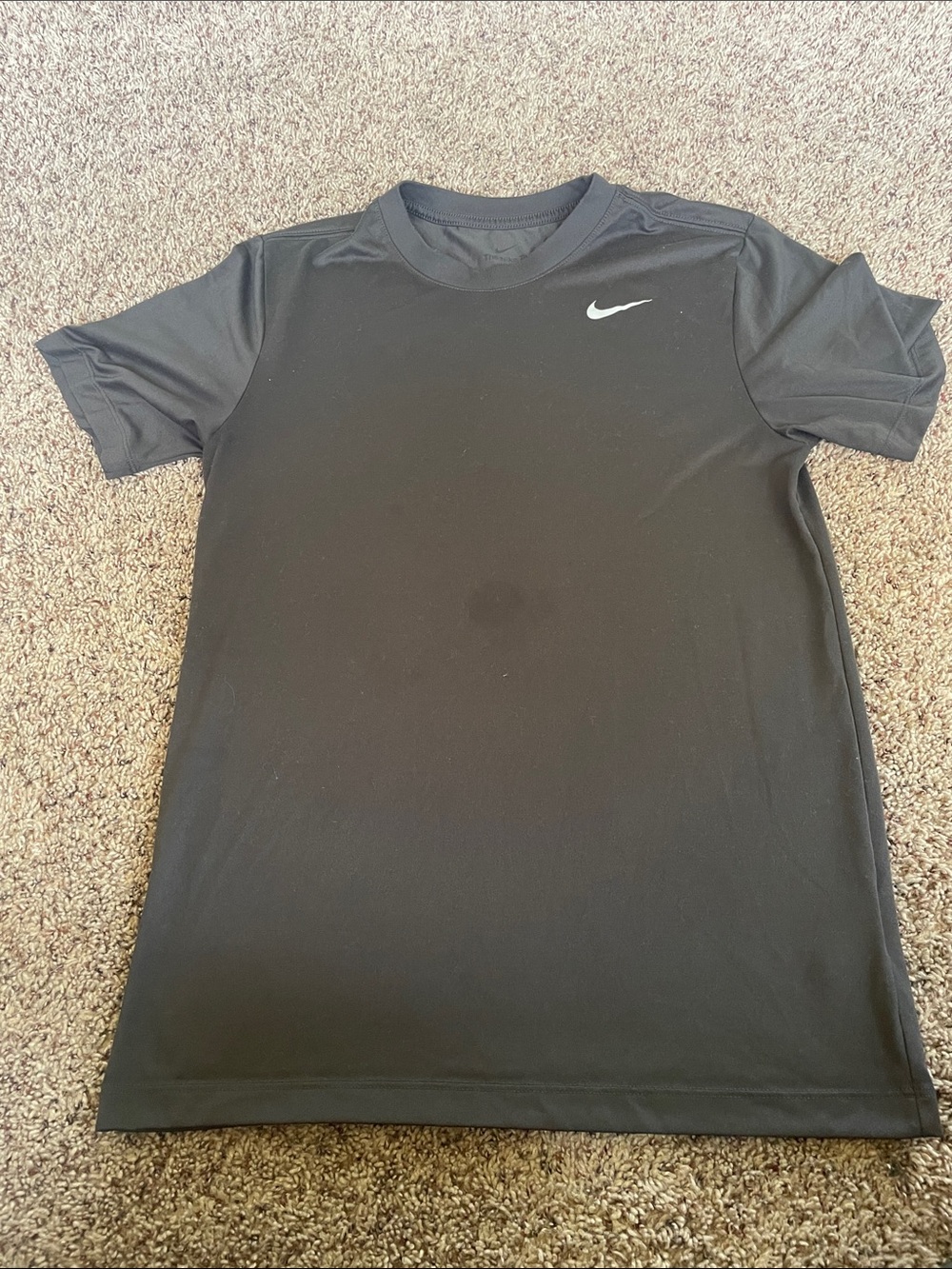 Nike Black Men’s S. Short-Sleeve Athletic Crew Tee with White Swoosh